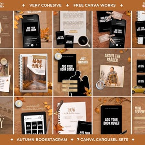 Autumn Bookstagram Post Canva Templates Fall Book Instagram Post Bundle for Book Lovers Editable Book Review & Audiobook Templates Booktok
