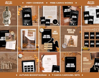 Autumn Bookstagram Post Canva Templates Fall Book Instagram Post Bundle for Book Lovers Editable Book Review & Audiobook Templates Booktok