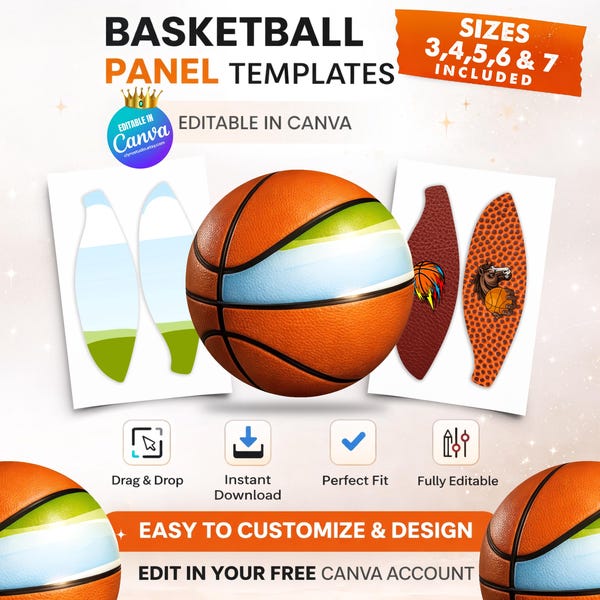 Basketball Editable Frame Basketball Template - Etsy
