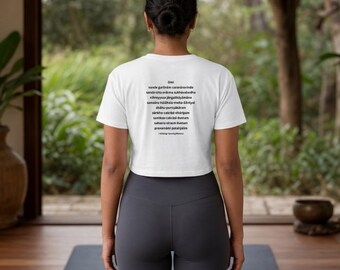 Ashtanga Apertura Mantra Camisa Yoga Crop Top Vande Gurunam Sánscrito Yoga Tee