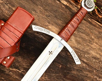 Handcrafted Faithkeeper Templar Display Sword – Medieval Crusader Decorative Collectible | Knights Sword | Christmas Gift