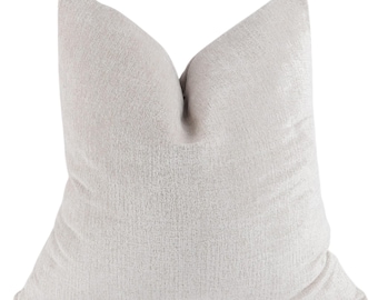 Cream Textured Woven Pillow Cover, Modern Boho Farmhouse Cushion