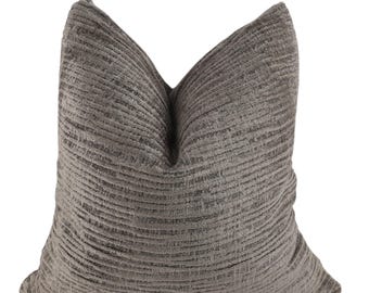 Gray Textured Pillow Cover, Modern Neutral Decorative Throw Pillow