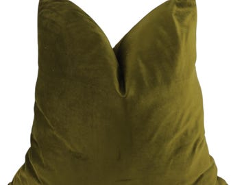 Green Decorative Pillow Case, Neutral Velvet Cushion Cover, Scandinavian Home Decor