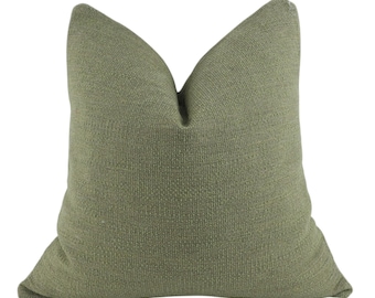 Green Pillow Cover, Textured Cushion, Chenille Pillowcase, Modern Home Decor