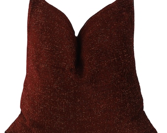 Burgundy Woven Pillow Cover, Textured Decorative Throw Pillow, Modern Minimal Couch Cushion