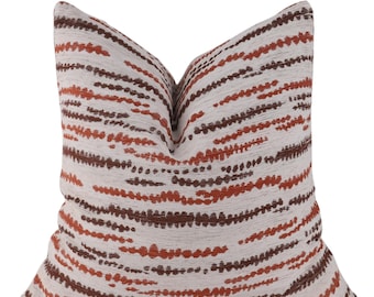 White and Red Striped Pillow Cover, Neutral Throw Cushion, Geometric Pillowcase