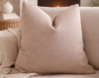 Neutral Boho Pillow Cover | Rustic Textured Fabric