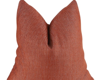 Orange Linen Pillow Cover: Soft Solid Fabric, Euro Sham & Cushion Sizes