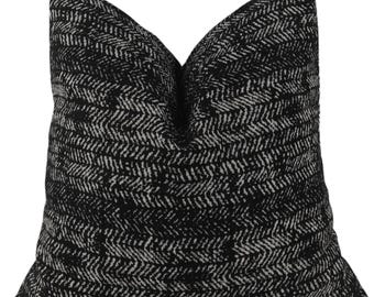 Black Pillow Cover, Textured Sofa Cushion