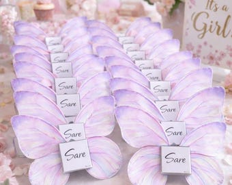 Lembrancinhas de chocolate personalizadas em formato de borboleta – Chá de bebê ou aniversário