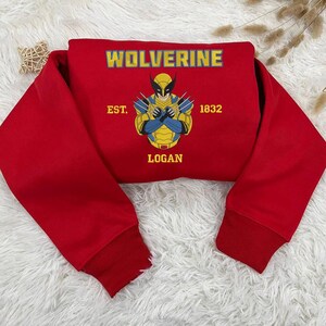 Sudadera personalizada bordada de Deadpool y Wolverine, sudadera a juego personalizada de Est Logan Wade Wilson para parejas, regalo ideal para fans de películas de superhéroes. imagen 8