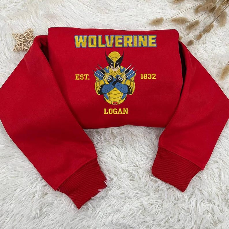 Sudadera personalizada bordada de Deadpool y Wolverine, sudadera a juego personalizada de Est Logan Wade Wilson para parejas, regalo ideal para fans de películas de superhéroes. imagen 8