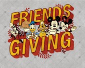 Disney Friendsgiving PNG | Mickey And Friends Thanksgiving Sublimation Design | Retro Autumn Fall Clipart Bundle | Family Vacation Cricut