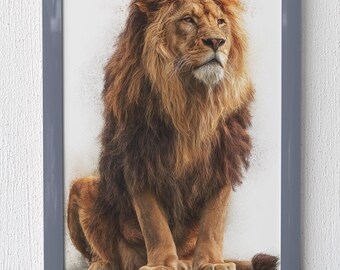 Arte digital de um leão majestoso | Arte de parede para imprimir |
