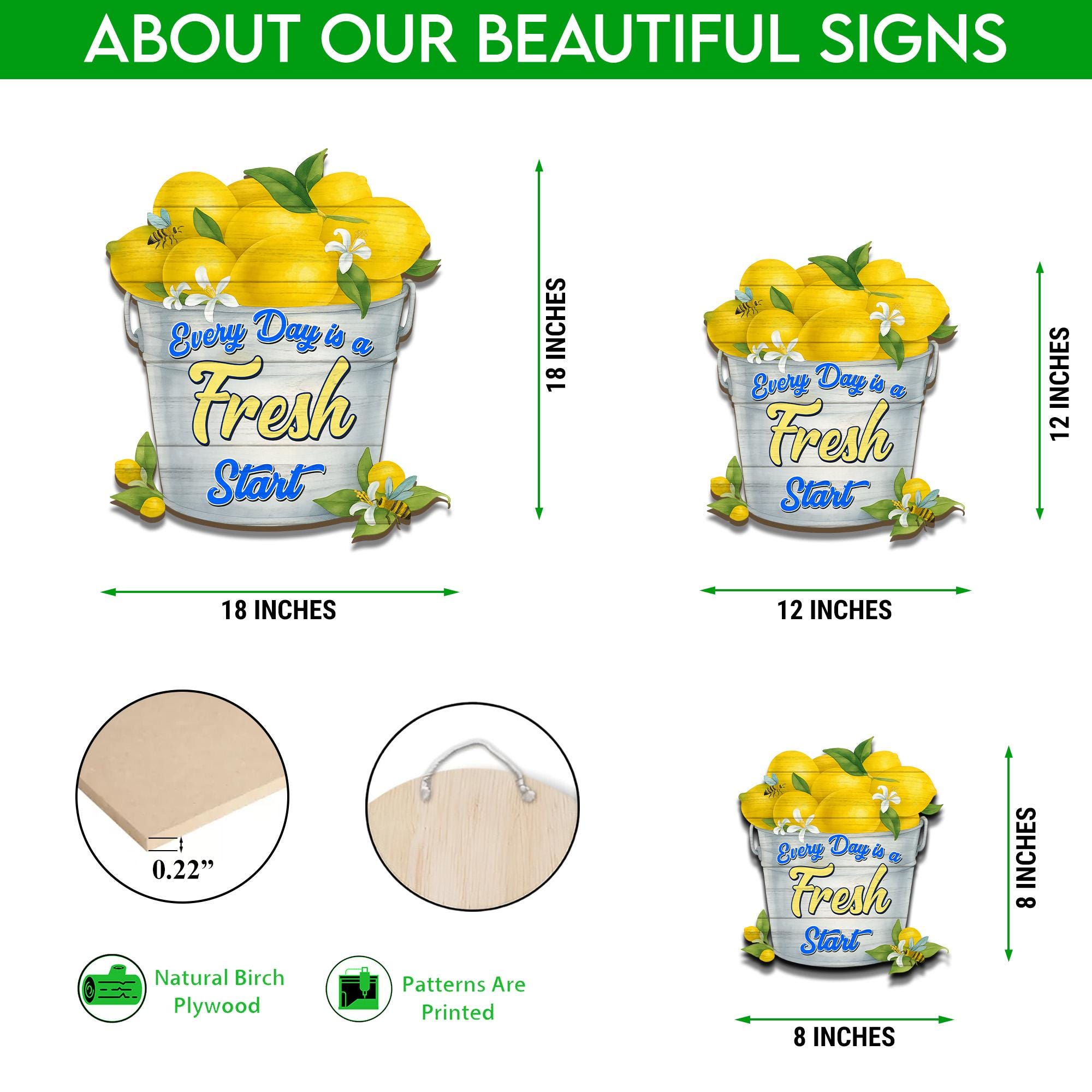 Lemon Sign Decor, Summer Wooden Sign, Lemon Bucket Sign Farmhouse Lemon ...
