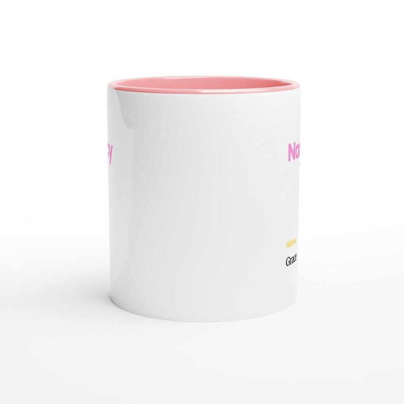 Nancy First Name Meaning Coffee Mug - Personalized Hebrew Script Design in Vibrant Hues image 8