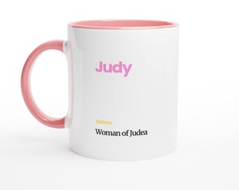 Judy Name Meaning Mug – Hebrew Origin Coffee Cup, Personalized Gift