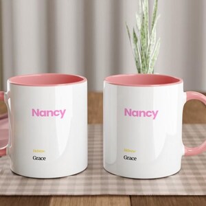 Nancy First Name Meaning Coffee Mug - Personalized Hebrew Script Design in Vibrant Hues image 10