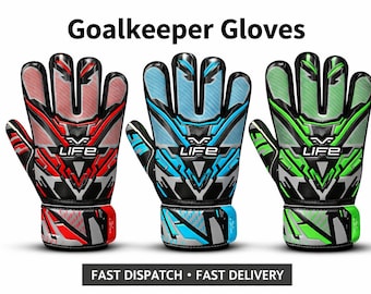 Guantes de portero de látex GK, para fútbol, entrenamientos y partidos, para hombres, niños y jóvenes.