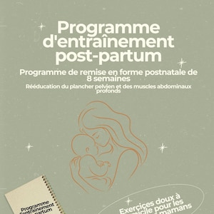 Postpartum Training Program PDF – 8 Week Fitness Program – Transverse Abdominal & Pelvic Floor Reconnection – Home Program for New Moms