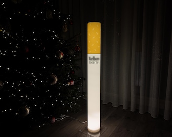 Retro LED-lamp in sigarettenstijl, 100 cm – LUMS Floor One Classic Edition, vintage staande lamp, esthetische kamerdecoratie, uniek cadeau-idee