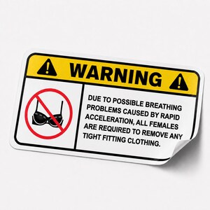 WAARSCHUWING Verwijder strakke kleding Sticker Grappige autosticker JDM tuning autowaarschuwingslabel meme sticker