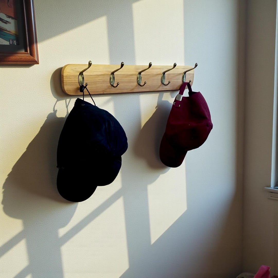 Wall Engraved Rack Alder Wall Rack Pine Wood Entryway Organizer Engraved Pattern Coat Hook ...