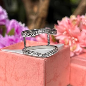 Anillo embellecedor vintage de plata de ley 925, protector de anillo inteligente compatible con Oura Ring Gen3 Gen4, anillo embellecedor apilable, regalo de cumpleaños