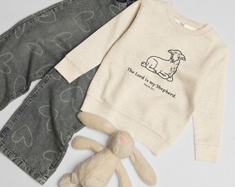 Psalm 23 Kids Sweatshirt |Faith-Based Kids Clothing | Bible Verse Gift for Boys & Girls