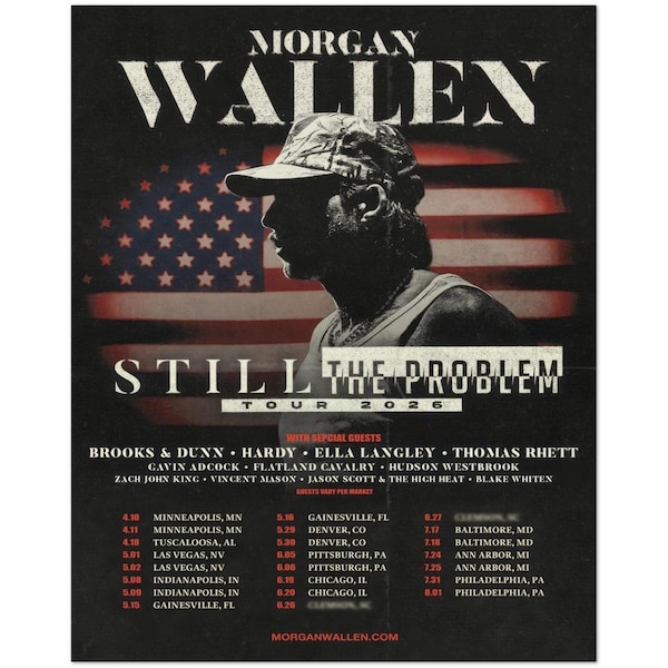 Morgan Wallen Still The Problem Tour 2026 Concert Poster, Country Music Wall Art Prints, Concert Album Decor for Fans & Home, Fan GifT