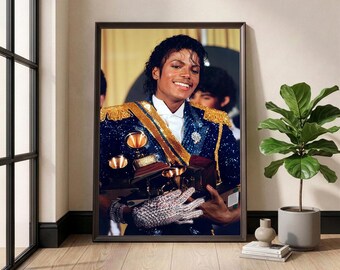 Set of 3 Michael Jackson Poster, King of Pop Wall Art, Grammy