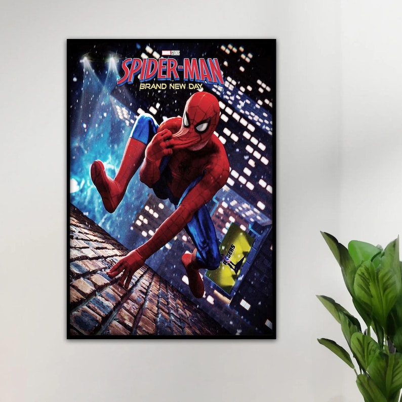 Marvel Spider Man Brand New Day Poster, Marvel Studios Peter Parker Wall Art, Tom Holland Spiderman Movie Print, Superhero Room Decor Gift image 3