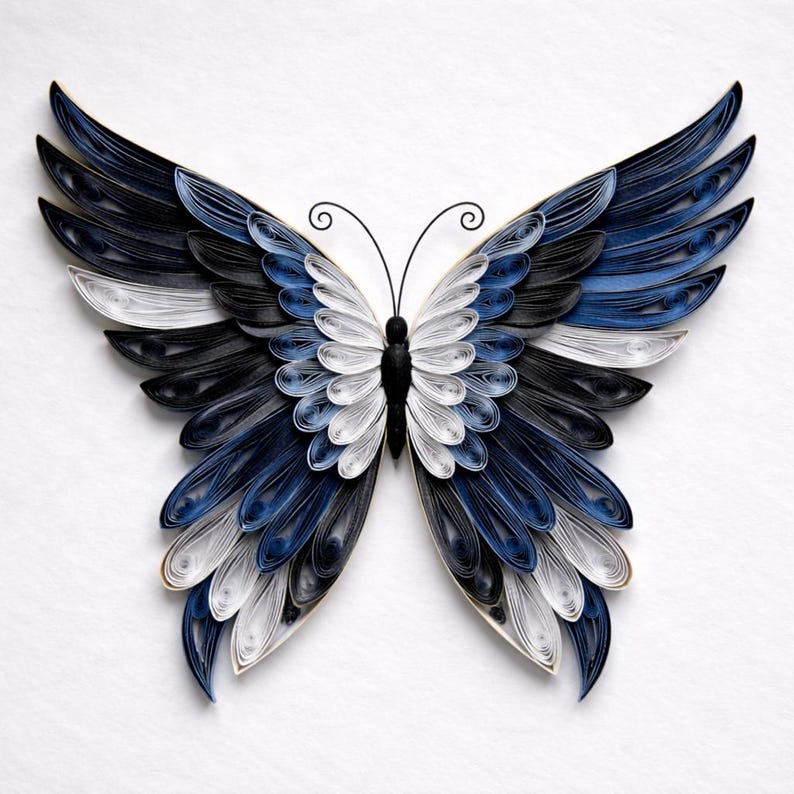 Handmade Paper Quilling Butterfly Art – Vibrant Floral Wall Decor ...