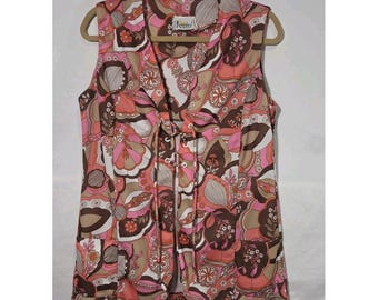 Vtg 70s Kingley Hippie Boho Lace Up Vest Small Flower Child Retro Psychedelic
