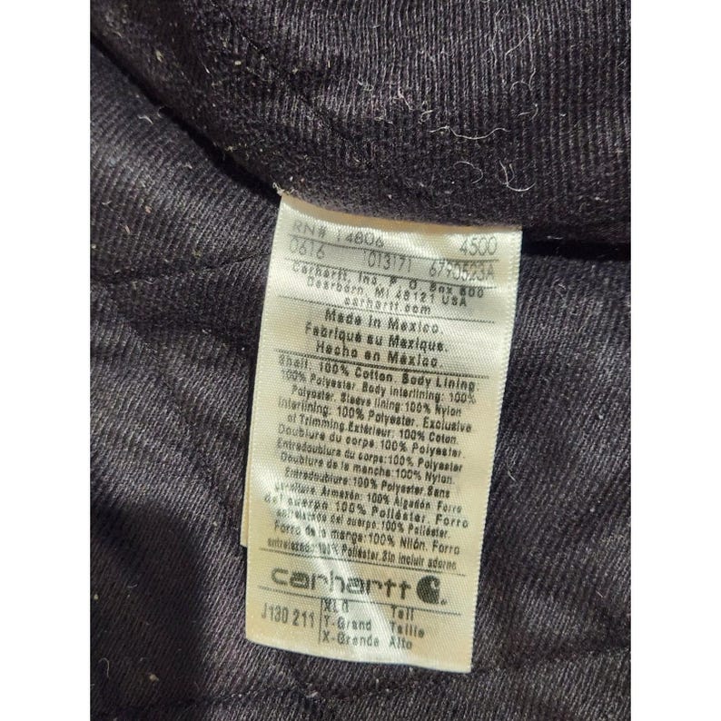 Carhartt J130-211 XLT - Veste de corvée de travail à capuche doublée matelassée marron clair Golden Harvest image 9