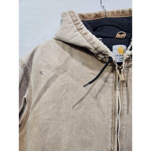 Carhartt J130-211 XLT - Veste de corvée de travail à capuche doublée matelassée marron clair Golden Harvest image 3