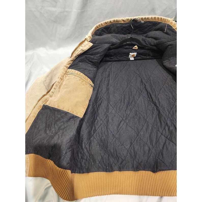 Carhartt J130-211 XLT - Veste de corvée de travail à capuche doublée matelassée marron clair Golden Harvest image 7