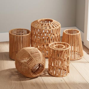 Rattan-Lampenschirm Für Akku-Tischleuchte