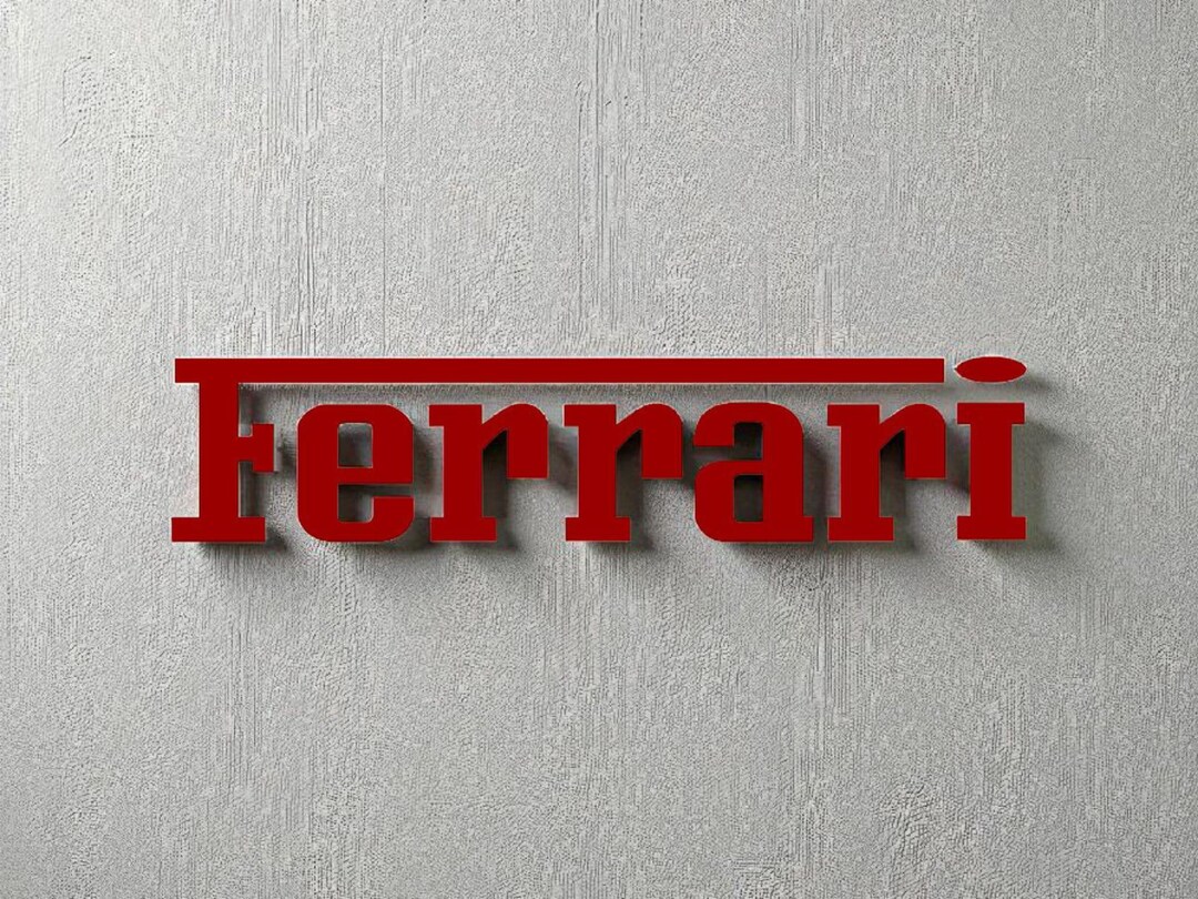 Ferrari Wall Lettering & Crest Set – With Tape - Mounting Template ...