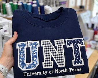 Custom College Embroidered Sweatshirt, Personalized University Crewneck, College Colors Pullover, School Spirit Gift