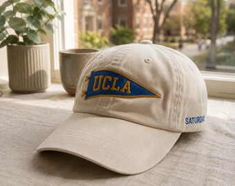 Personalized Gameday Pennant Embroidered Hat, Custom College Football Baseball Cap, Vintage Tailgate University Gift