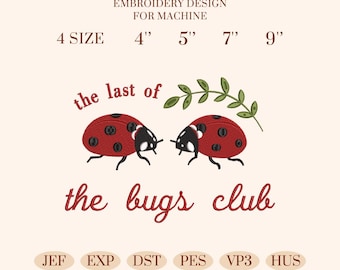 Ladybug Embroidery Design, Digital File, Last of the Bugs Club, Cute Minimal Insect Pattern, Cottagecore Shirt, Comfort Colors Gift for Her