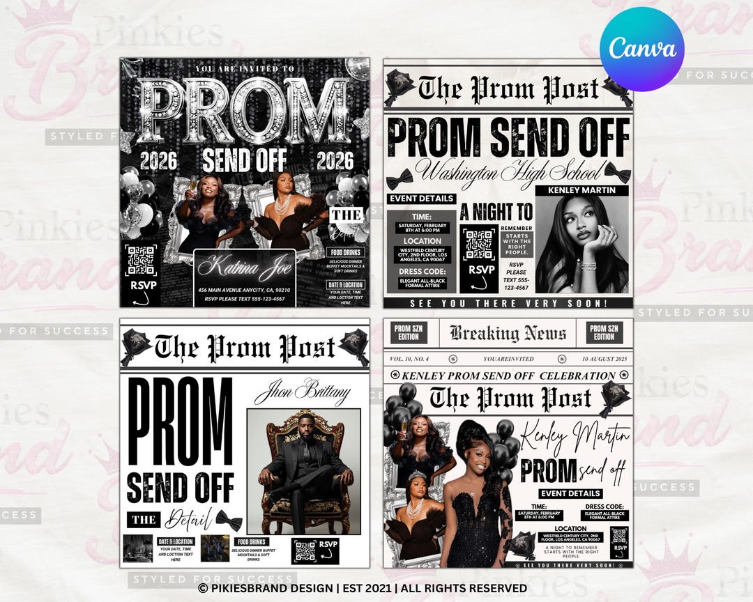 Prom Send off Invitation, Canva Editable Event Flyer - Etsy