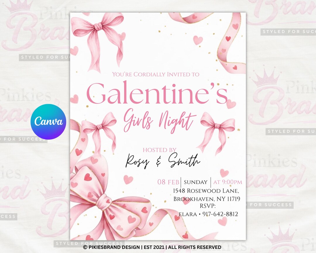 Galentine's Day Girls Night Out Invitation, Galentine's Party Invite ...