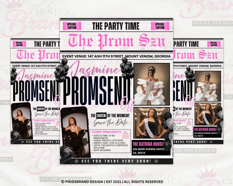 Instant Prom Design Prom Send off Flyer, DIY Prom Flyer, Prom Canva Template, Prom Send Off ...
