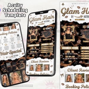 Acuity Scheduling Template, Hair Stylist Acuity Website Template, Cheetah Print Booking Website, Canva Editable, Leopard Acuity Site, hair
