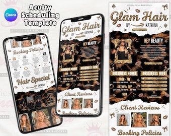 Acuity Scheduling Template, Hair Stylist Acuity Website Template, Cheetah Print Booking Website, Canva Editable, Leopard Acuity Site, hair