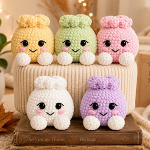 Dimple el Dumpling, Patrón de Ganchillo, Amigurumi sin Costura, Dumpling al Vapor, Peluche Kawaii, Patrón en PDF