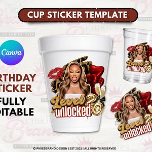 Gepard Print Geburtstag PNG Template: Wild Party Design Roter Gepard Geburtstagssticker, Styroporbecher Sticker, Schnapsglas, alle Sternzeichen